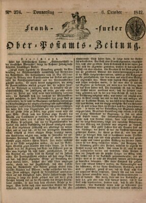 Frankfurter Ober-Post-Amts-Zeitung Donnerstag 6. Oktober 1842