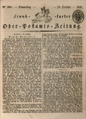 Frankfurter Ober-Post-Amts-Zeitung Donnerstag 20. Oktober 1842