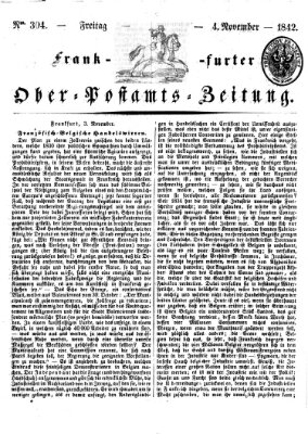 Frankfurter Ober-Post-Amts-Zeitung Freitag 4. November 1842