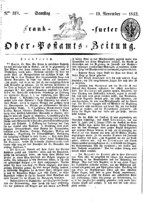 Frankfurter Ober-Post-Amts-Zeitung Samstag 19. November 1842