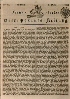 Frankfurter Ober-Post-Amts-Zeitung Mittwoch 8. März 1843