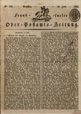 Frankfurter Ober-Post-Amts-Zeitung Samstag 10. Juni 1843