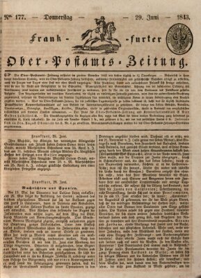 Frankfurter Ober-Post-Amts-Zeitung Donnerstag 29. Juni 1843