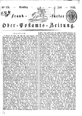 Frankfurter Ober-Post-Amts-Zeitung Samstag 1. Juli 1843