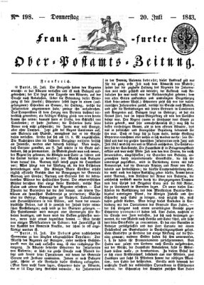 Frankfurter Ober-Post-Amts-Zeitung Donnerstag 20. Juli 1843