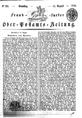 Frankfurter Ober-Post-Amts-Zeitung Samstag 12. August 1843