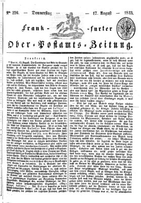 Frankfurter Ober-Post-Amts-Zeitung Donnerstag 17. August 1843