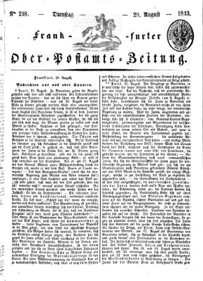 Frankfurter Ober-Post-Amts-Zeitung Dienstag 29. August 1843