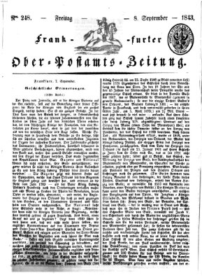 Frankfurter Ober-Post-Amts-Zeitung Freitag 8. September 1843