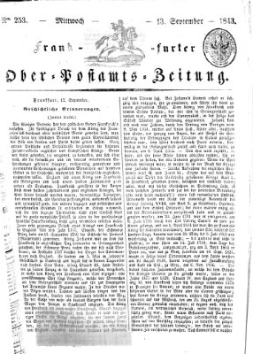 Frankfurter Ober-Post-Amts-Zeitung Mittwoch 13. September 1843