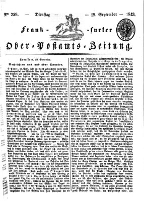 Frankfurter Ober-Post-Amts-Zeitung Dienstag 19. September 1843