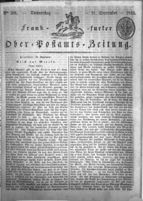 Frankfurter Ober-Post-Amts-Zeitung Donnerstag 21. September 1843