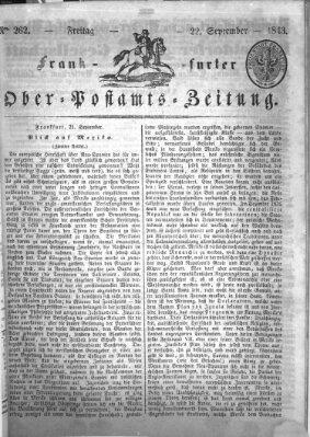 Frankfurter Ober-Post-Amts-Zeitung Freitag 22. September 1843