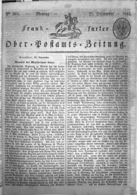 Frankfurter Ober-Post-Amts-Zeitung Montag 25. September 1843