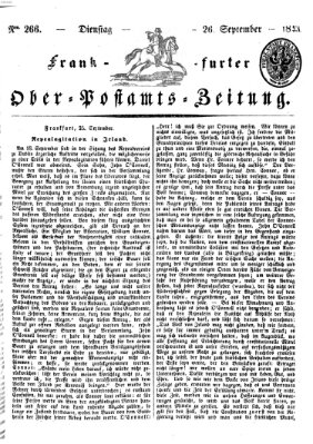 Frankfurter Ober-Post-Amts-Zeitung Dienstag 26. September 1843