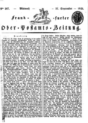 Frankfurter Ober-Post-Amts-Zeitung Mittwoch 27. September 1843