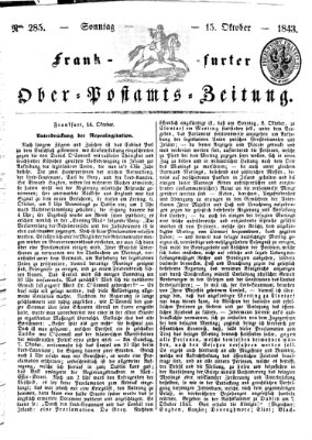 Frankfurter Ober-Post-Amts-Zeitung Sonntag 15. Oktober 1843