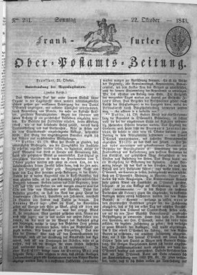 Frankfurter Ober-Post-Amts-Zeitung Sonntag 22. Oktober 1843