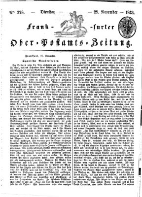 Frankfurter Ober-Post-Amts-Zeitung Dienstag 28. November 1843