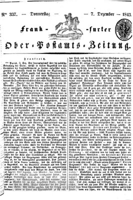 Frankfurter Ober-Post-Amts-Zeitung Donnerstag 7. Dezember 1843