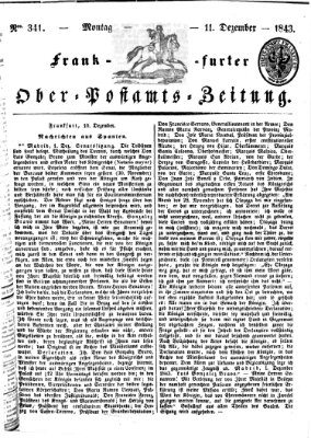 Frankfurter Ober-Post-Amts-Zeitung Montag 11. Dezember 1843