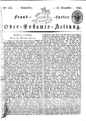 Frankfurter Ober-Post-Amts-Zeitung Donnerstag 14. Dezember 1843