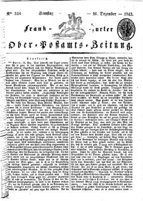 Frankfurter Ober-Post-Amts-Zeitung Samstag 16. Dezember 1843