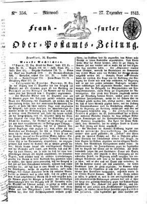 Frankfurter Ober-Post-Amts-Zeitung Mittwoch 27. Dezember 1843