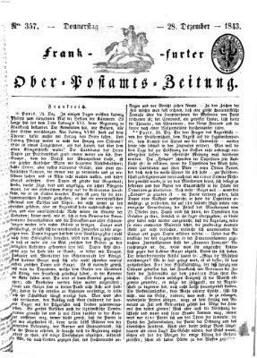 Frankfurter Ober-Post-Amts-Zeitung Donnerstag 28. Dezember 1843