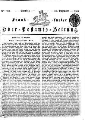 Frankfurter Ober-Post-Amts-Zeitung Samstag 30. Dezember 1843