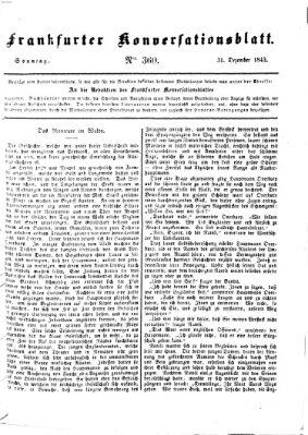 Frankfurter Ober-Post-Amts-Zeitung Sonntag 31. Dezember 1843