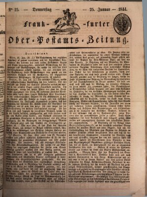 Frankfurter Ober-Post-Amts-Zeitung Donnerstag 25. Januar 1844