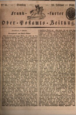 Frankfurter Ober-Post-Amts-Zeitung Samstag 10. Februar 1844