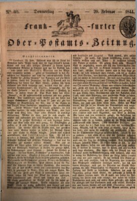 Frankfurter Ober-Post-Amts-Zeitung Donnerstag 29. Februar 1844