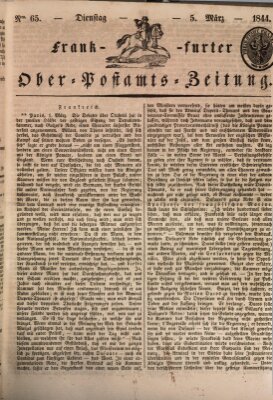 Frankfurter Ober-Post-Amts-Zeitung Dienstag 5. März 1844