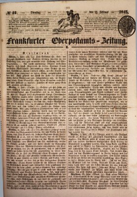 Frankfurter Ober-Post-Amts-Zeitung Dienstag 11. Februar 1845