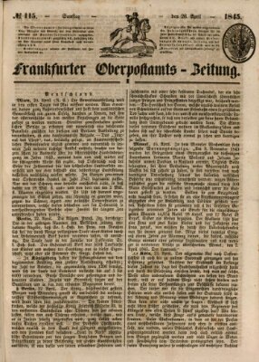 Frankfurter Ober-Post-Amts-Zeitung Samstag 26. April 1845