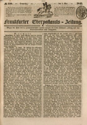 Frankfurter Ober-Post-Amts-Zeitung Donnerstag 1. Mai 1845