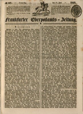 Frankfurter Ober-Post-Amts-Zeitung Donnerstag 19. Juni 1845