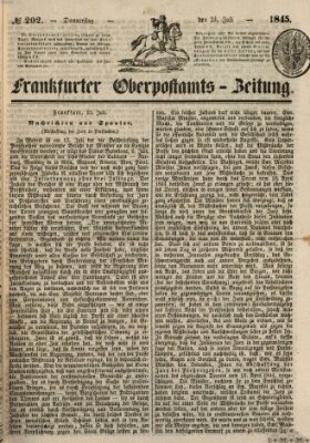 Frankfurter Ober-Post-Amts-Zeitung Donnerstag 24. Juli 1845