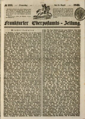 Frankfurter Ober-Post-Amts-Zeitung Donnerstag 14. August 1845