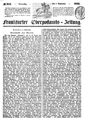 Frankfurter Ober-Post-Amts-Zeitung Donnerstag 4. September 1845