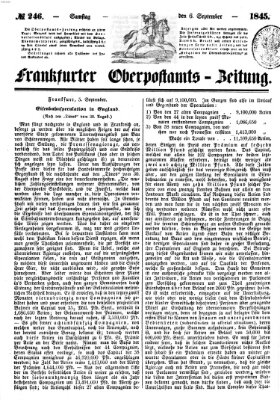 Frankfurter Ober-Post-Amts-Zeitung Samstag 6. September 1845