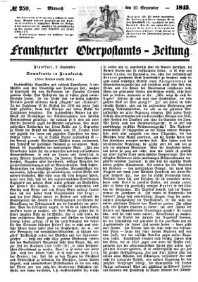 Frankfurter Ober-Post-Amts-Zeitung Mittwoch 10. September 1845