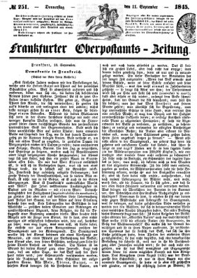 Frankfurter Ober-Post-Amts-Zeitung Donnerstag 11. September 1845