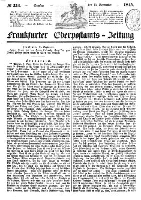 Frankfurter Ober-Post-Amts-Zeitung Samstag 13. September 1845