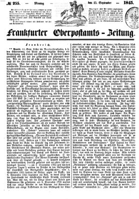 Frankfurter Ober-Post-Amts-Zeitung Montag 15. September 1845