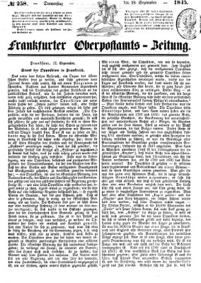 Frankfurter Ober-Post-Amts-Zeitung Donnerstag 18. September 1845