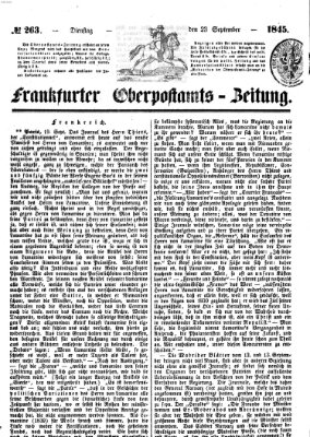 Frankfurter Ober-Post-Amts-Zeitung Dienstag 23. September 1845