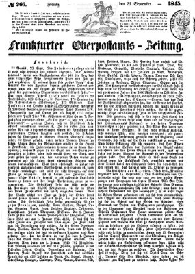 Frankfurter Ober-Post-Amts-Zeitung Freitag 26. September 1845